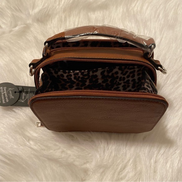 K Carroll Clutch Or Crossbody With Strap Brown Women’s Bag RFID Cardholder - Picture 7 of 13